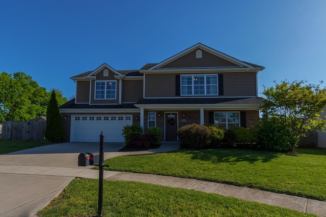 view of front of house featuring driveway, a garage, and brick siding