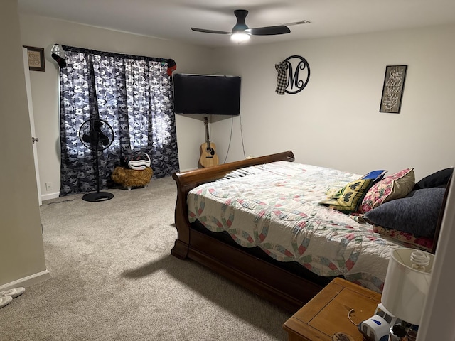 2789 Steadmantown Ln, Frankfort, KY 40601 - bedroom featuring carpet floors, a ceiling fan, and baseboards