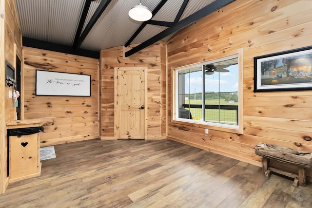 61 Cumberland Cv, Nancy, KY 42544 - interior space with wooden walls and wood finished floors