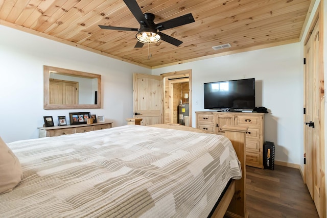 61 Cumberland Cv, Nancy, KY 42544 - bedroom with wood ceiling, wood finished floors, baseboards, and ceiling fan