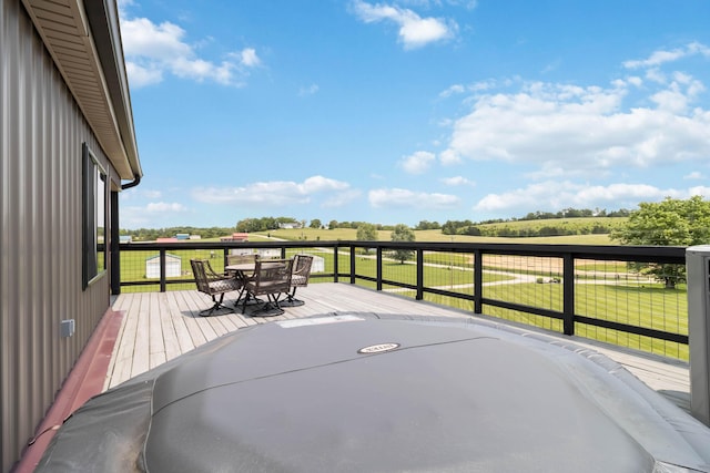61 Cumberland Cv, Nancy, KY 42544 - wooden deck featuring outdoor dining area and a yard