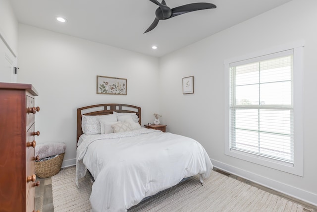 269 Ashley Camp Rd, Harrodsburg, KY 40330 - bedroom featuring baseboards, recessed lighting, ceiling fan, and wood finished floors
