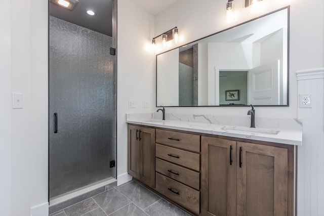 269 Ashley Camp Rd, Harrodsburg, KY 40330 - bathroom with a stall shower and double vanity