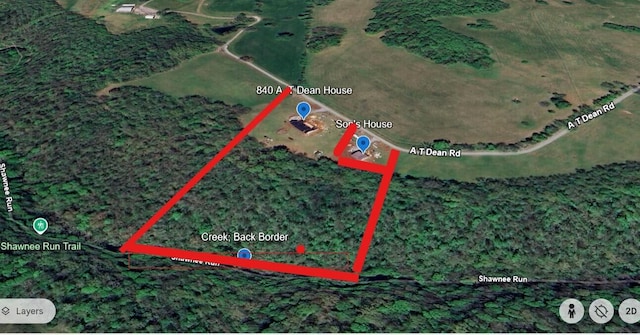840 A T Dean Rd, Harrodsburg, KY 40330 - map of property location featuring property boundaries highlighted