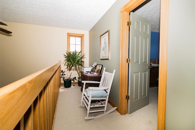 388 Mc Roberts Rd, Wallingford, KY 41093 - hallway with carpet flooring, a textured ceiling, and baseboards