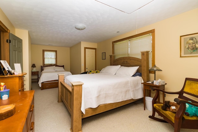 388 Mc Roberts Rd, Wallingford, KY 41093 - bedroom featuring light carpet, attic access, and a textured ceiling