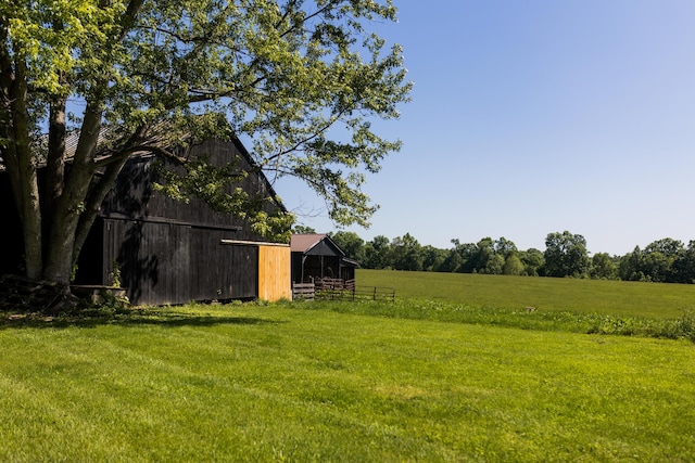 388 Mc Roberts Rd, Wallingford, KY 41093 - view of grassy yard with a barn, an outbuilding, and a rural view
