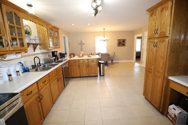 71 View Point Dr, Somerset, KY 42503 - kitchen featuring a sink, dishwasher, a peninsula, and light countertops
