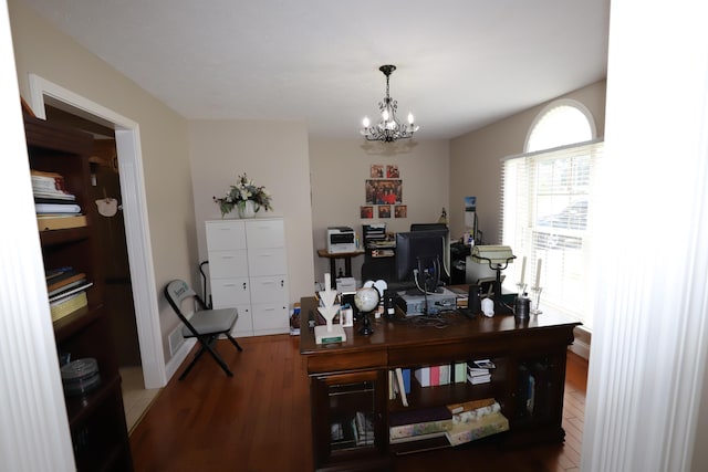 71 View Point Dr, Somerset, KY 42503 - home office featuring a chandelier and wood finished floors