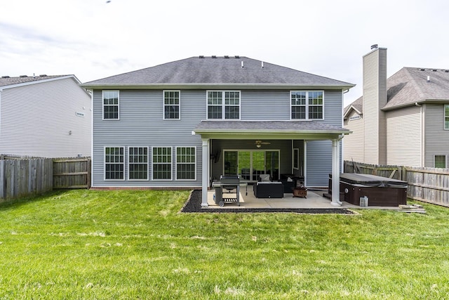465 Manitoba Ln, Lexington, KY 40515 - rear view of house with a hot tub, a patio area, and ceiling fan