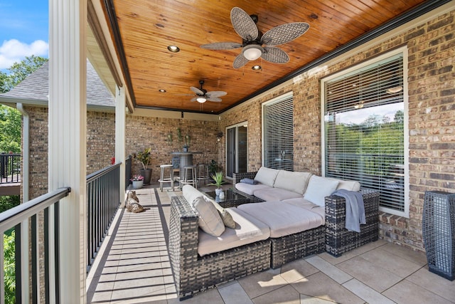 43 Enclave Dr, Somerset, KY 42503 - view of patio / terrace with an outdoor living space and ceiling fan