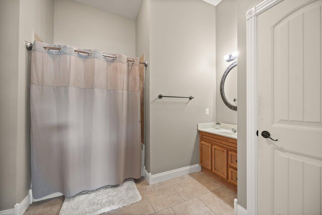 43 Enclave Dr, Somerset, KY 42503 - full bath featuring baseboards, vanity, tile patterned floors, and curtained shower