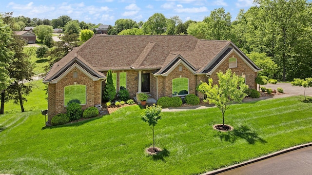 43 Enclave Dr, Somerset, KY 42503 - view of front facade with brick siding, a front yard, and a shingled roof