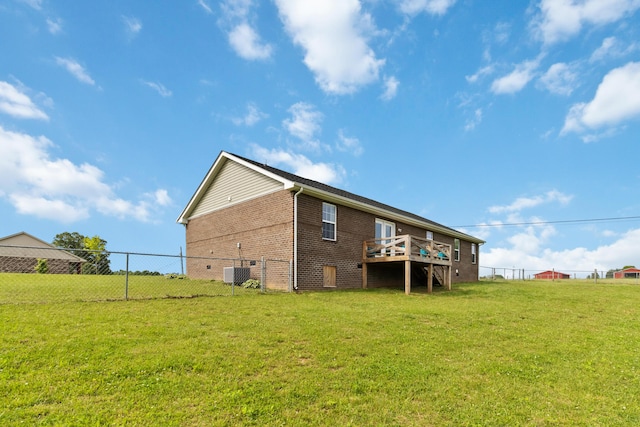 350 Misty Dr, Somerset, KY 42503 - rear view of property with brick siding and a wooden deck