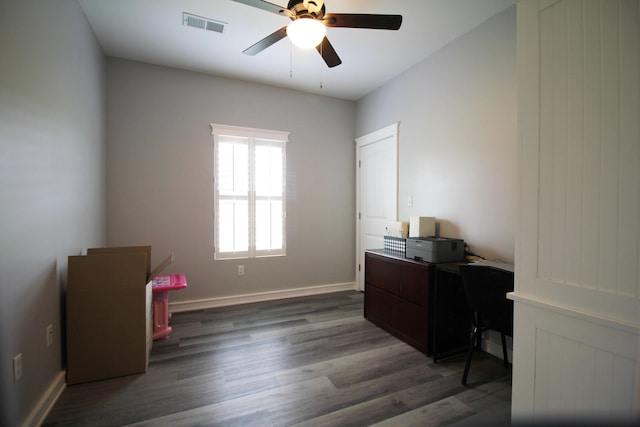 156 Kaydons Way, Somerset, KY 42503 - office featuring ceiling fan, dark wood-style floors, and baseboards