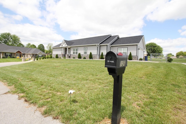 156 Kaydons Way, Somerset, KY 42503 - ranch-style house with stone siding and a front lawn