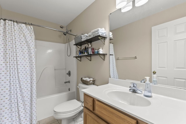 505 Whitfield Dr, Lexington, KY 40515 - bathroom with vanity, shower / bathtub combination with curtain, toilet, and tile patterned flooring