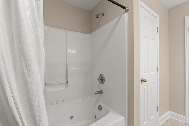505 Whitfield Dr, Lexington, KY 40515 - full bathroom featuring shower / bath combination with curtain, baseboards, and tile patterned flooring
