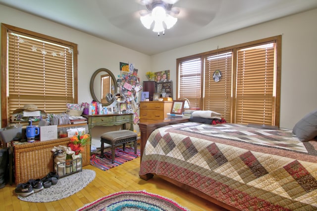73 Redwood Ln, East Bernstadt, KY 40729 - bedroom with hardwood / wood-style flooring and ceiling fan