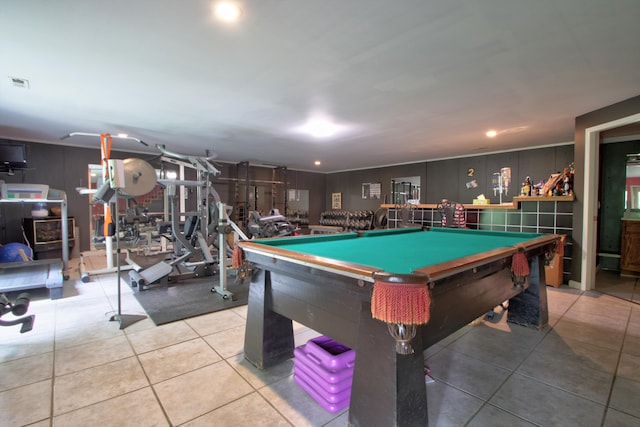 73 Redwood Ln, East Bernstadt, KY 40729 - game room featuring tile patterned floors, pool table, and recessed lighting