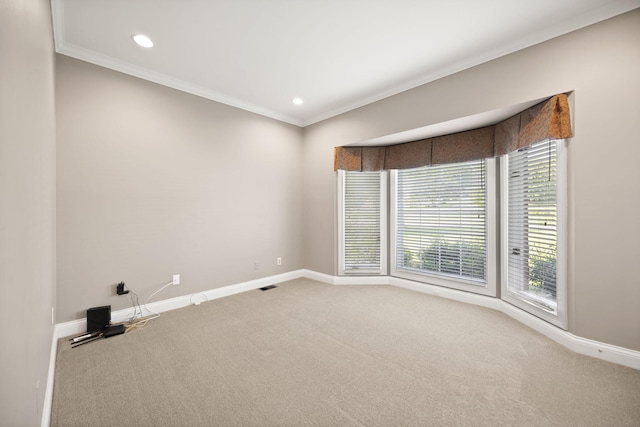 187 Woodside Dr, Somerset, KY 42503 - carpeted spare room featuring crown molding, baseboards, and recessed lighting