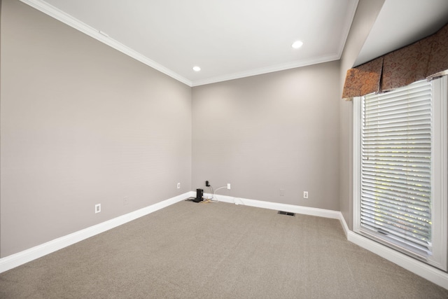 187 Woodside Dr, Somerset, KY 42503 - carpeted empty room featuring baseboards, ornamental molding, recessed lighting, and plenty of natural light