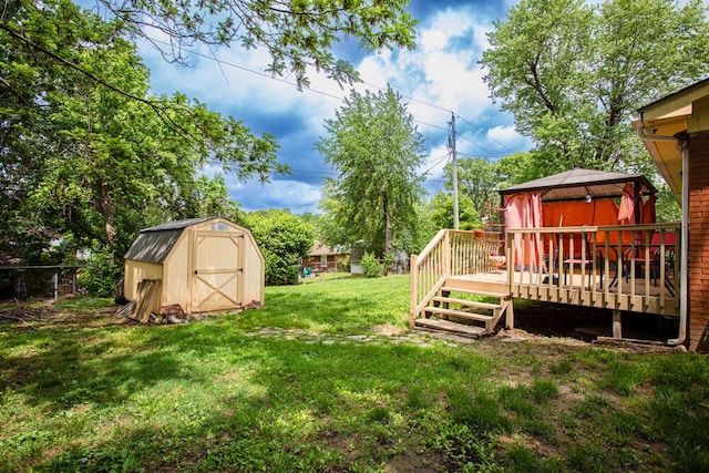 1026 Arapaho Trl, Frankfort, KY 40601 - view of yard featuring a gazebo, a shed, a deck, and an outdoor structure