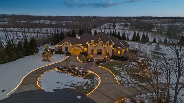view of snowy aerial view