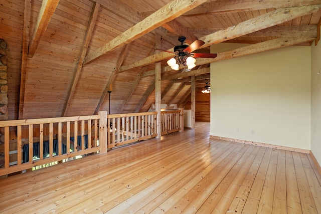1648 Burdette Knob Rd, Lancaster, KY 40444 - empty room with ceiling fan, wood ceiling, and hardwood / wood-style flooring