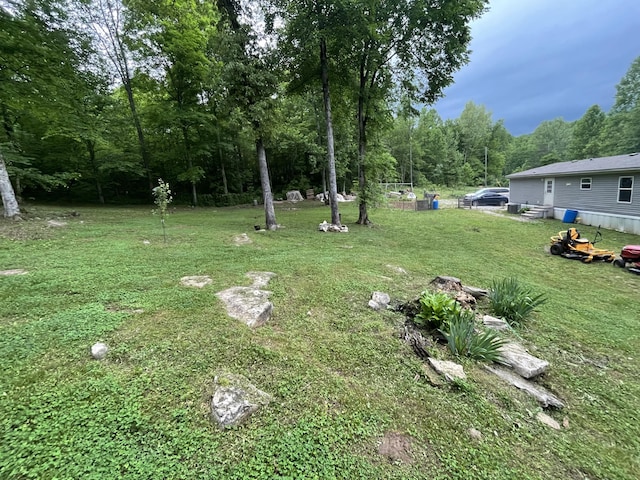 view of grassy yard