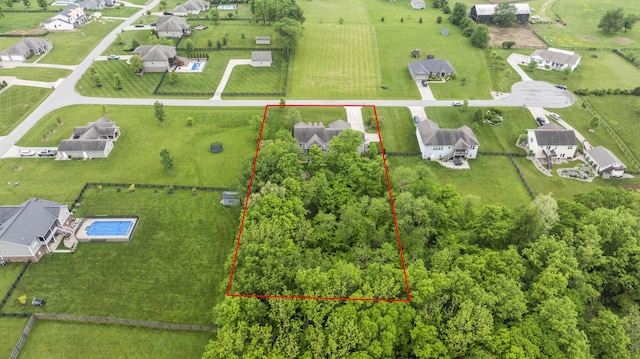 aerial overview of property's location featuring property boundaries highlighted