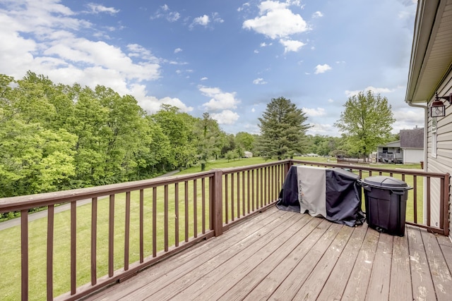 44 Gwinn Island Cir, Danville, KY 40422 - wooden deck featuring a lawn