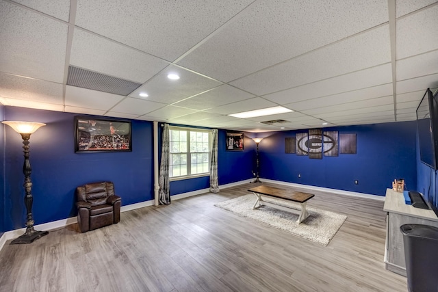 44 Gwinn Island Cir, Danville, KY 40422 - exercise room with baseboards, wood finished floors, a drop ceiling, and recessed lighting