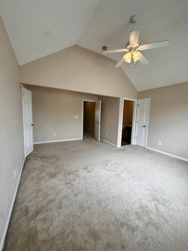 3804 Polo Club Blvd, Lexington, KY 40509 - unfurnished bedroom featuring baseboards, high vaulted ceiling, and carpet