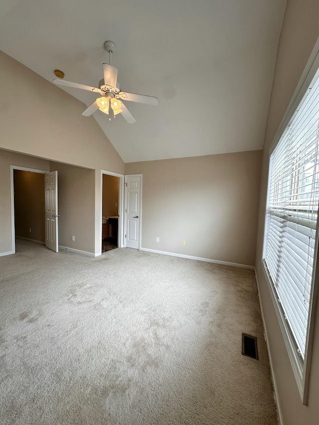 3804 Polo Club Blvd, Lexington, KY 40509 - carpeted empty room with ceiling fan, baseboards, and high vaulted ceiling