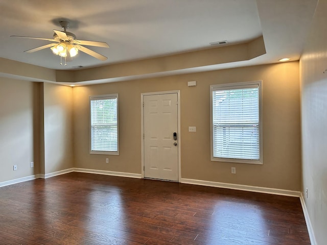 3804 Polo Club Blvd, Lexington, KY 40509 - entryway with ceiling fan, dark wood-style floors, and baseboards