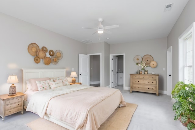 2269 Savannah Ln, Lexington, KY 40513 - bedroom featuring connected bathroom, a ceiling fan, and baseboards