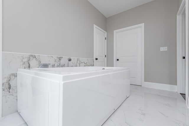 2269 Savannah Ln, Lexington, KY 40513 - bathroom featuring a freestanding bath and marble finish flooring