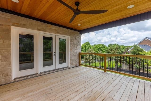 2269 Savannah Ln, Lexington, KY 40513 - deck featuring french doors and ceiling fan