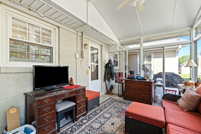 256 Michael Blvd, Frankfort, KY 40601 - sunroom featuring a ceiling fan and vaulted ceiling