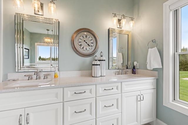 502 W Brannon Rd, Nicholasville, KY 40356 - bathroom featuring healthy amount of natural light and double vanity