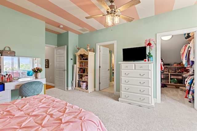 502 W Brannon Rd, Nicholasville, KY 40356 - carpeted bedroom with a spacious closet, a closet, and ceiling fan