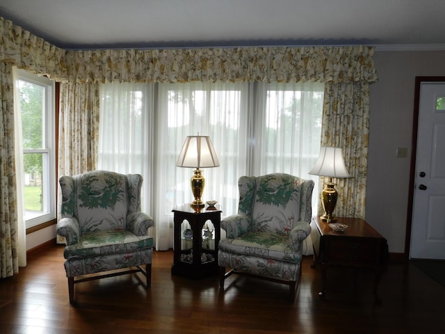 184 Meadow Dr, Harlan, KY 40831 - sitting room featuring wood finished floors and crown molding