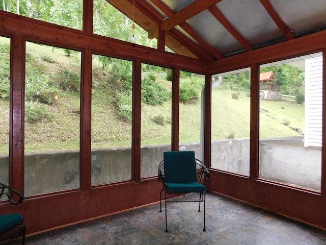 184 Meadow Dr, Harlan, KY 40831 - sunroom / solarium with lofted ceiling, plenty of natural light, and stone finish floors