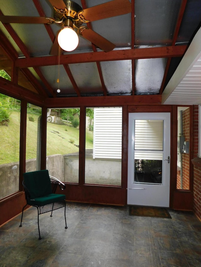 184 Meadow Dr, Harlan, KY 40831 - sunroom / solarium with ceiling fan and vaulted ceiling