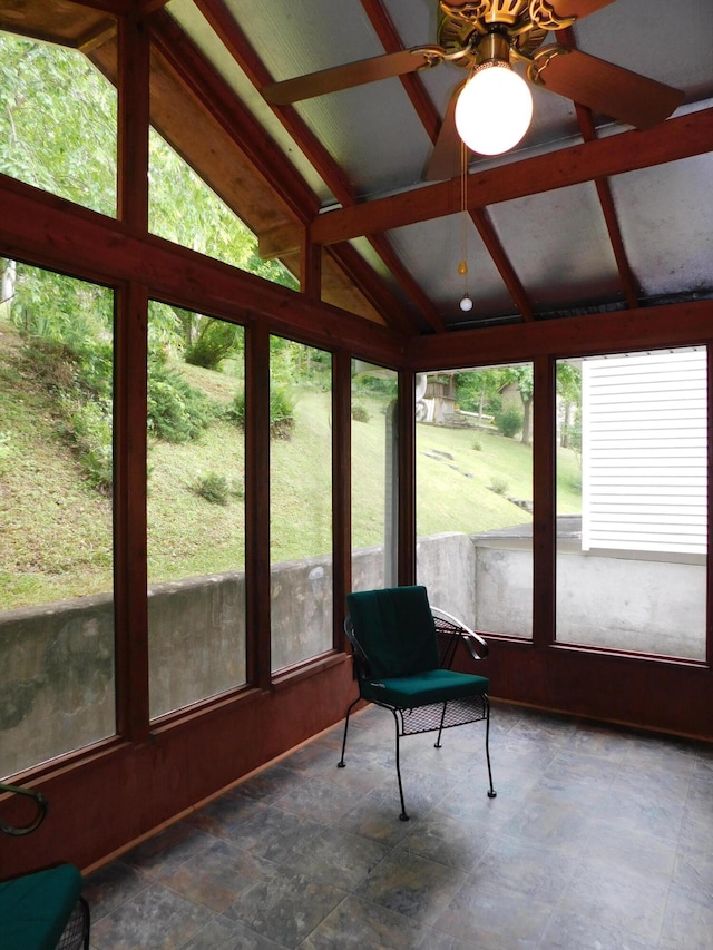 184 Meadow Dr, Harlan, KY 40831 - sunroom / solarium featuring ceiling fan