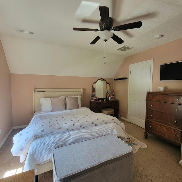 1136 Oatlands Park, Lexington, KY 40509 - bedroom with lofted ceiling, carpet, baseboards, and ceiling fan