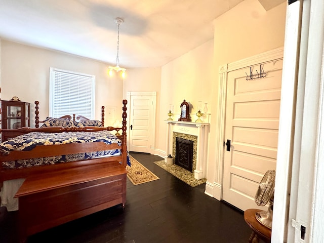 8 N Sycamore St, Mt Sterling, KY 40353 - bedroom featuring dark wood-type flooring and a high end fireplace