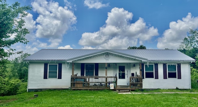 269 Old Somerset Rd, Mount Vernon, KY 40456 - single story home with a porch, a front lawn, and metal roof