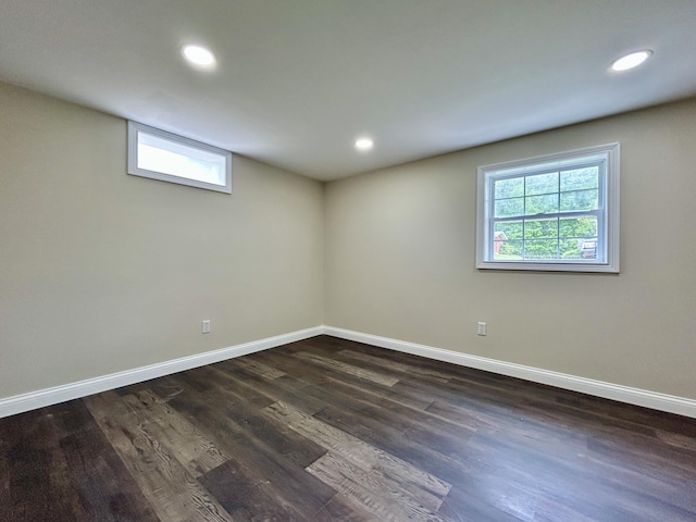 220 Jill Dr, Somerset, KY 42503 - basement with baseboards, healthy amount of natural light, dark wood finished floors, and recessed lighting